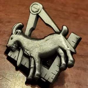 Lapel Pin: Goat with Square and Compass
